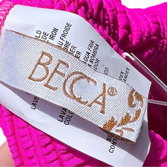 🌻NEW w/tag Becca Hibiscus Textured Adela Hipster Bikini Bottoms Size Medium - Picture 7 of 10